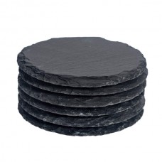 Round Slate Coasters - Pack of 6 - By Argon Tableware