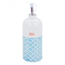 500ml Hand Printed Porcelain Olive Oil Bottle with Pourer - By Nicola Spring