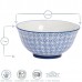 16cm Hand Printed China Cereal Bowls - Pack of Six - By Nicola Spring