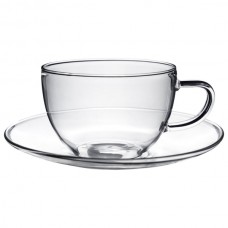 260ml Maximus Glass Cappuccino Cup &amp; Saucer Set - By Argon Tableware