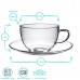 260ml Maximus Glass Cappuccino Cup &amp; Saucer Set - By Argon Tableware