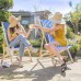 Folding Wooden Deck Chair - By Harbour Housewares