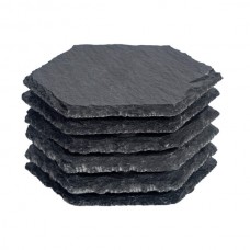 Hexagon Slate Coasters - Pack of Six - By Argon Tableware