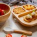 Square Divider Bamboo Suction Plate - By Tiny Dining