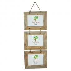 7&quot; x 5&quot; Wooden Hanging Triple Photo Frame - By Nicola Spring