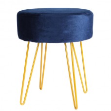 Round Velvet Hairpin Footstool - By Harbour Housewares