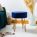 Round Velvet Hairpin Footstool - By Harbour Housewares