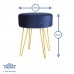 Round Velvet Hairpin Footstool - By Harbour Housewares