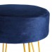 Round Velvet Hairpin Footstool - By Harbour Housewares