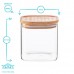 680ml Square Glass Storage Jar with Wooden Lid - By Argon Tableware