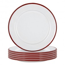 20cm White Enamel Side Plates - Pack of Six - By Argon Tableware