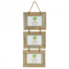 6&quot; x 4&quot; Wooden Hanging Triple Photo Frame - By Nicola Spring