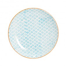 25.5cm Hand Printed China Dinner Plate - By Nicola Spring