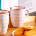 360ml Hand Printed China Coffee Mugs - Pack of Six - By Nicola Spring