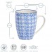 360ml Hand Printed China Coffee Mugs - Pack of Six - By Nicola Spring