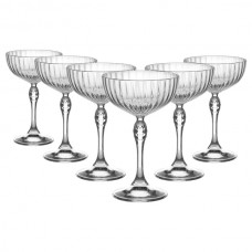 230ml America &#39;20s Champagne Cocktail Saucers - Pack of Six - By Bormioli Rocco