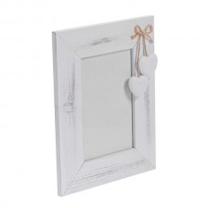 4&quot; x 6&quot; White Standing Photo Frame with Hearts - By Nicola Spring