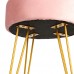 Round Velvet Hairpin Footstool - By Harbour Housewares