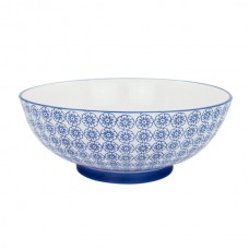 31.5cm Hand Printed Porcelain Fruit Bowl - By Nicola Spring