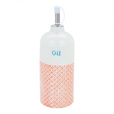 500ml Hand Printed Porcelain Olive Oil Bottle with Pourer - By Nicola Spring