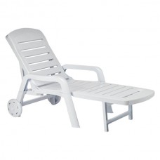 3-Position White Palamos Sun Lounger - By Resol