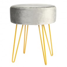 Round Velvet Hairpin Footstool - By Harbour Housewares