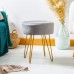 Round Velvet Hairpin Footstool - By Harbour Housewares