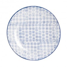 25.5cm Hand Printed China Dinner Plate - By Nicola Spring