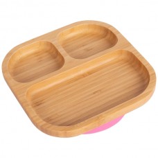 Square Divider Bamboo Suction Plate - By Tiny Dining