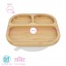 Square Divider Bamboo Suction Plate - By Tiny Dining