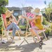 Folding Wooden Deck Chair - By Harbour Housewares