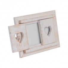 6&quot; x 4&quot; Wooden Hearts Shutter Photo Frame - By Nicola Spring