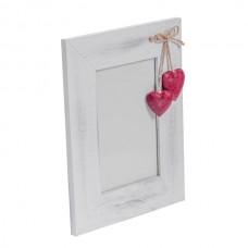 4&quot; x 6&quot; White Standing Photo Frame with Hearts - By Nicola Spring