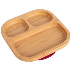 Square Divider Bamboo Suction Plate - By Tiny Dining