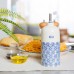 500ml Hand Printed Porcelain Olive Oil Bottle with Pourer - By Nicola Spring