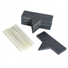 6pc Slate Plant Markers Set with Chalk Pencils - By Argon Tableware