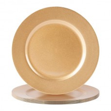 33cm Metallic Melamine Charger Plates - Pack of Six - By Argon Tableware