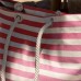 Large Striped Canvas Tote Beach Bag - By Nicola Spring