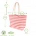 Large Striped Canvas Tote Beach Bag - By Nicola Spring