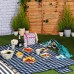 130cm x 168cm Blue Gingham Fleece Picnic Blanket - By Nicola Spring