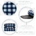 130cm x 168cm Blue Gingham Fleece Picnic Blanket - By Nicola Spring