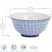 16cm Hand Printed China Cereal Bowls - Pack of Six - By Nicola Spring