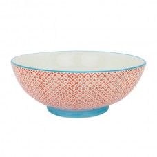 31.5cm Hand Printed Porcelain Fruit Bowl - By Nicola Spring