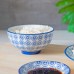 12cm Hand Printed China Rice Bowls - Pack of Six - By Nicola Spring