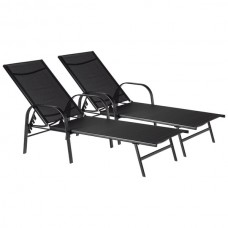 Sussex Adjustable Garden Sun Lounger Set - Pack of Two - By Harbour Housewares