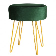 Round Velvet Hairpin Footstool - By Harbour Housewares