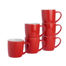 350ml Coloured Coffee Mugs - Pack of Six - By Argon Tableware