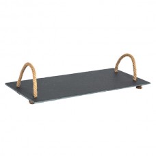 40cm x 20cm Slate Rope Handle Serving Platter - By Argon Tableware