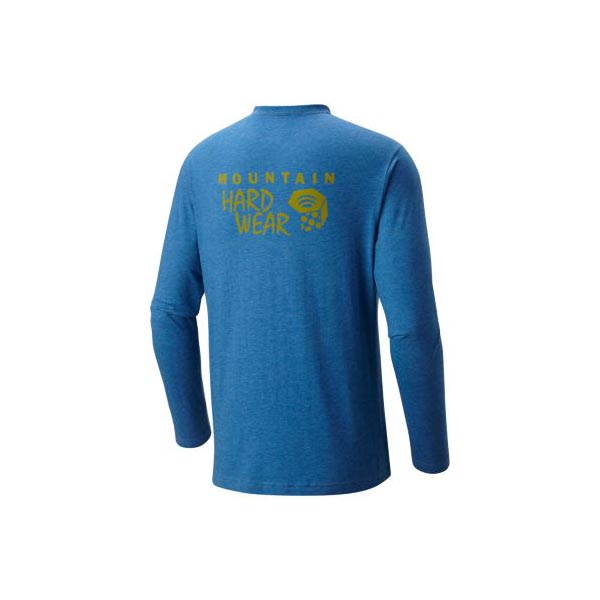 Men Mountain Hardwear MHW Logo Graphic Long Sleeve T Heather Nightfall Blue Outlet Online